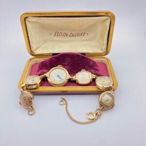 Vintage Watches Bracelet Chain Ladies Women's Elgin Bulova Timex Westfield Gruen